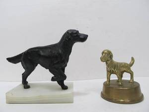 lot 121 image: 2 Small Vintage Dog Statues