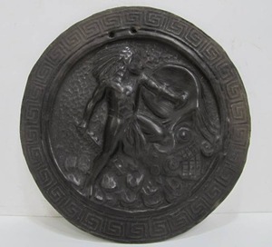 lot 52 image: Antique Native American Stone or Composite Wall Plaque