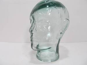 lot 270 image: Tinted Green Glass Mannequin Head Form Display Piece 9