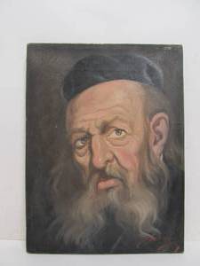 lot 199 image: Nice Vintage Signed Oil on Canvas Portrait Painting