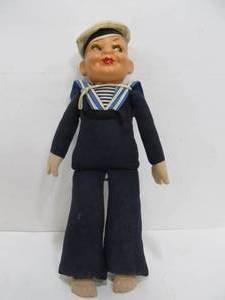 lot 203 image: Nice Condition 1930s-40s Holland America Line Advertising Celluloid Sailor Doll