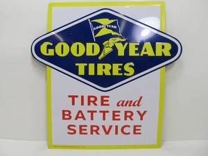 lot 227 image: Embossed Metal GOODYEAR Tires Advertising Sign