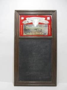 lot 234 image: Vintage BUDWEISER Beer Chalkboard Mirror Sign