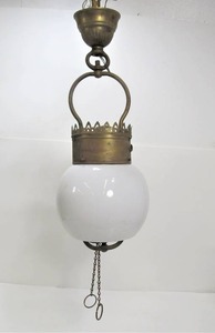 lot 249 image: Antique Gas Powered Hanging Lamp