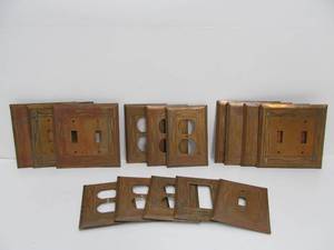 lot 292 image: Large Group of Higher End Copper Light Switch & Outlet Plates