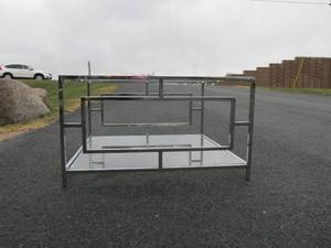 lot 5 image: Mid Century 2-Tiered Chrome Coffee Table