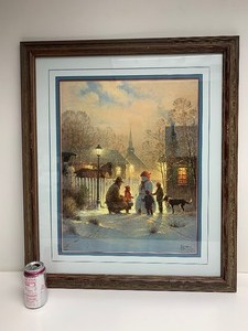 lot 358 image: Wonderful Framed Signed Numbered G. HARVEY Winter Scene Print - Daddys Priorities