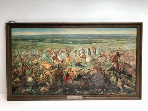 lot 6 image: Large Vintage Early 50s BUDWEISER Beer Display Sign - Custers Last Fight