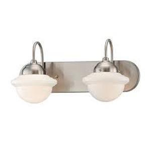 lot 44 image: Millennium Lighting Neo-Industrial 2 Light Bathroom Vanity Light-Satin Nickel