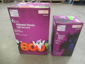 HOME ACCENTS HOLIDAY SET OF HALLOWEEN AIRBLOWNS - BOO WITH CHARACTERS & HALLOWEEN TREE (BRAND NEW)