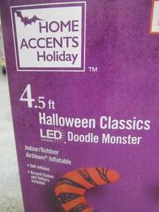 Halloween Classics LED Doodle Monster 4.5 ft Inflatable (BRAND NEW)