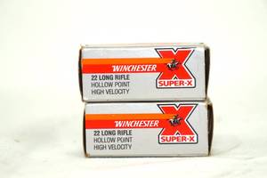 Two (2) boxes of Winchester Super-X .22LR Hollow Point High Velocity Ammo - 50 Rounds per box