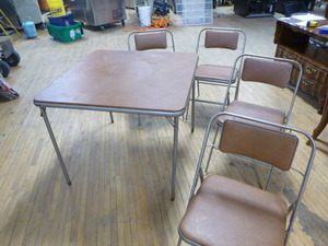 lot 34 image: Card Table and Chairs