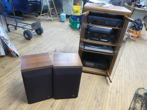lot 38 image: Stereo System with Cabinet