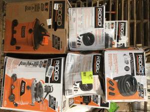 Pallet of Assorted Ridgid WetDry Shop Vacs Various Models and Conditions Customer Returns See Terms on Auction
