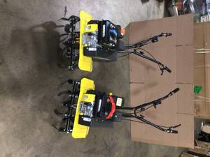 Lot of 2 Assorted  Champion Power Equipment 22 in. 212cc 4-Stroke Gas Garden Front Tine Tiller with Forward and Reverse Customer Returns See Terms on Auction