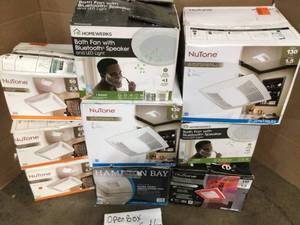 Lot of Mixed Assorted Bathroom Exhaust Fans Various Models and Conditions Customer Returns See Terms on Auction