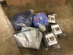 Lot of Mixed Assorted Tarps Customer Returns See Terms on Auction