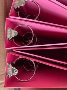 Pink Three Ring Binders