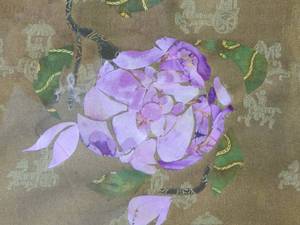 lot 77 image: Fabric Floral Wall Art