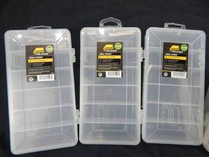 lot 96 image: New 24 Compartment Storage Box and 3 Plano 3400 6 Fixed Compartment Storage Box