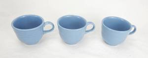 lot 43 image: Lot of Fiestaware Periwinkle Blue Cups and Saucers