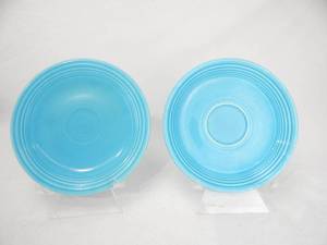 lot 109 image: Lot of Vintage Fiestaware Turquoise Cup and Saucers