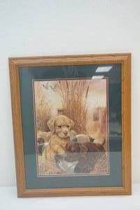 lot 28 image: Hunting Dog Print Framed