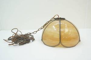 lot 73 image: Vintage Brass&Slag Lampshade