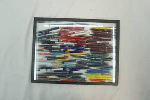 lot 201 image: pen collection in display case