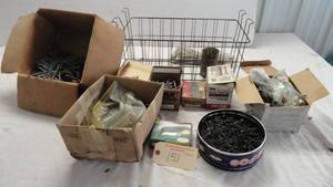 Lot of screws, galvanized nails with bucket