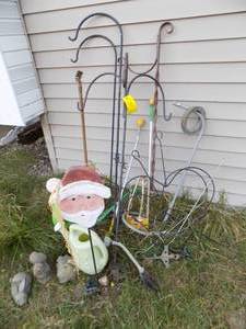 Lot of Lawn & Garden Sprinklers, Shepherds Hooks, Watering Can