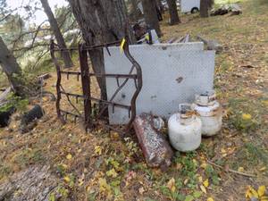 Drag Section  2 Propane tanks  46 x 36 Aluminum  Air tank  2 - Tire Rims  2 - ATV Rims