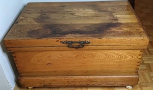 Vintage Wooden Chest on Wheels