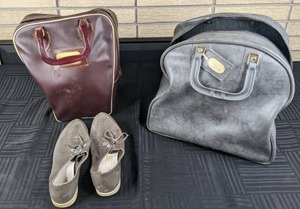 Mens & Womens Bowling Gear (2) Pair of Brunswick Bowling Shoes, (2) Ebonite Bowling Balls, (2) Bowling Bags