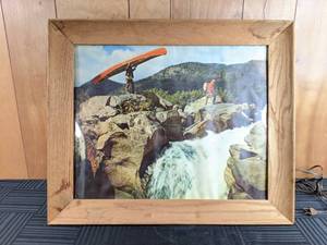 Wooden Framed Beautiful River Portrait with Light
