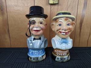 Mortimer Snerd and Charlie McCarthy Decanters