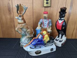 Old Crow, Brainerd Minnesota, Fabulous Jackalope and Ezra Brooks Decanters