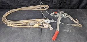 Ratchet Drive Hand Cable Puller and Rope Hoist Pulley Block Lift Tool