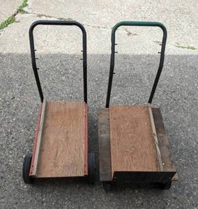 (2) Four-Wheeled Dolly Platform Panel CartsTrolley