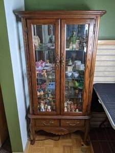 Gorgeous Vintage Wood and Glass China Cabinet