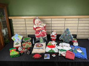 Christmas Decor - Towels, Santas, Tins, Trinkets, and More