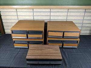 (4) VHS Storage Drawers, (1) Cassette Tape Storage, and Contents