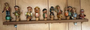 Set of 10 Wood Wine Cork Stoppers