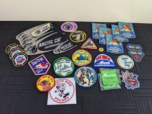 Vintage Patches and Stickers, Including 5 Rare Hamms Stickers and Several Snowmobile Patches