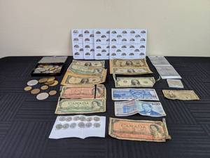 Foreign and Domestic Currency and Coins State Quarters, Canada, US Military Pay Certificate and More