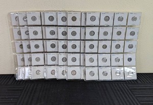 Set of 7 Dime Collectors Sheets (About 140 Vintage Dimes) From 1946-1970