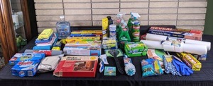Large Array of Cleaning Supplies, Kitchen Supplies, (Palmolive, Glad, Pledge, Comet, Lysol), and More