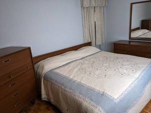 Mid Century Modern Bedroom Set Mirror, Tall Dresser, Bed Frame, Etc.