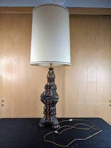 Vintage Table Lamp with Heavily Sculpted Base